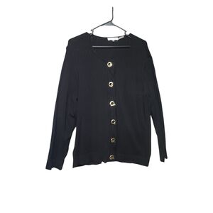 Calvin Klein Black Sweater with Gold Buttons